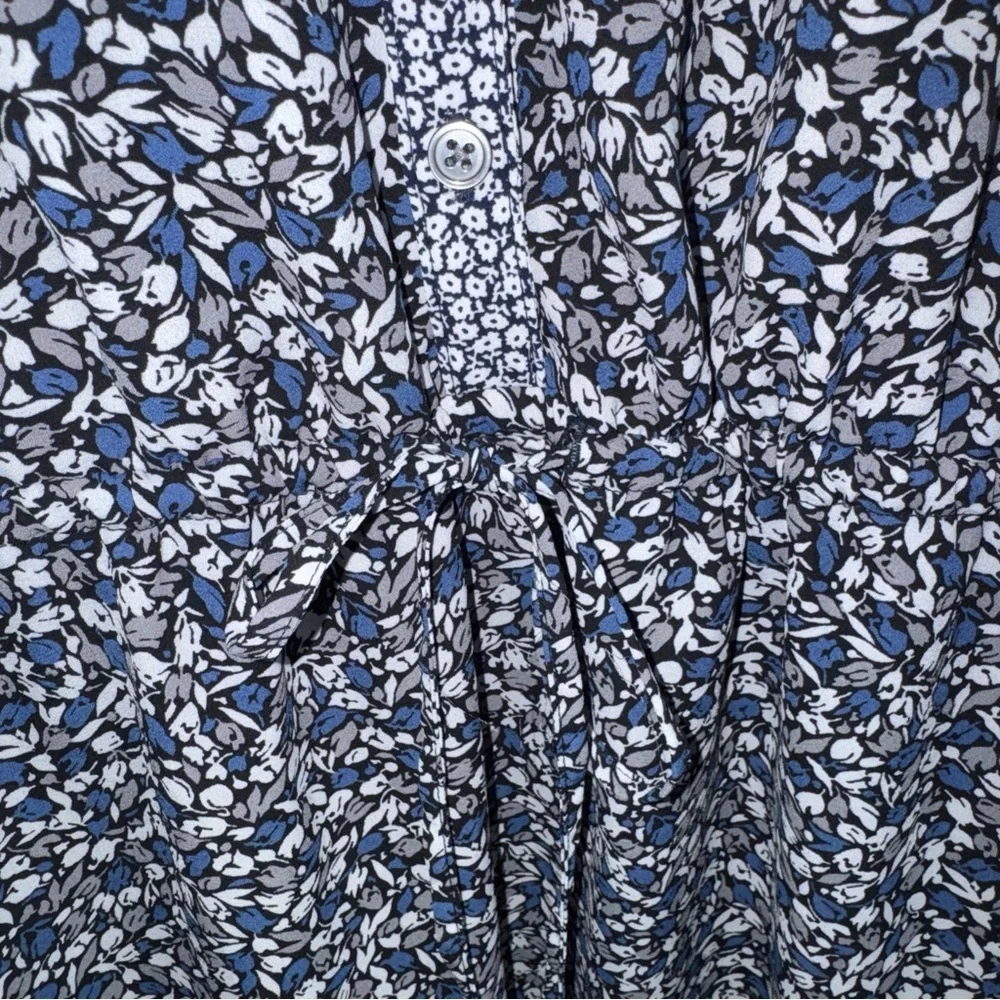 Gap womens blue floral sleeveless drawstring waist dress v neck size XXL - Picture 5 of 11
